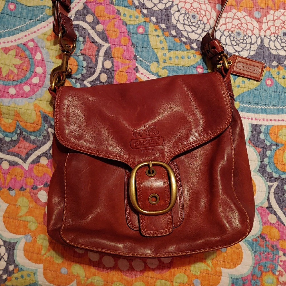Coach Leather Bleecker Legacy Flap Bag